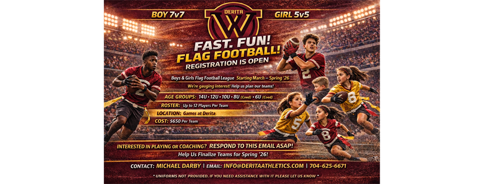 Flag Football Spring 26' Registration is now open!